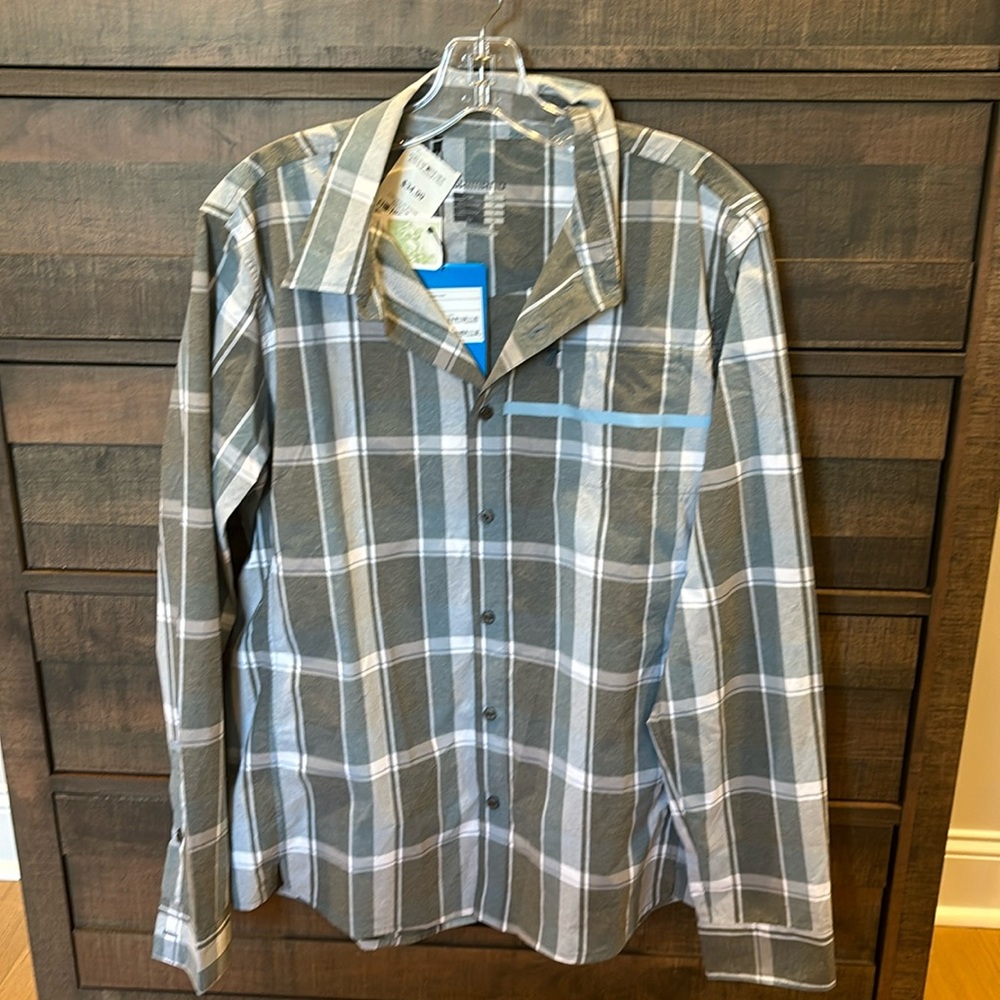 NWT Shimano Explorer Series Plaid Button Down sz M